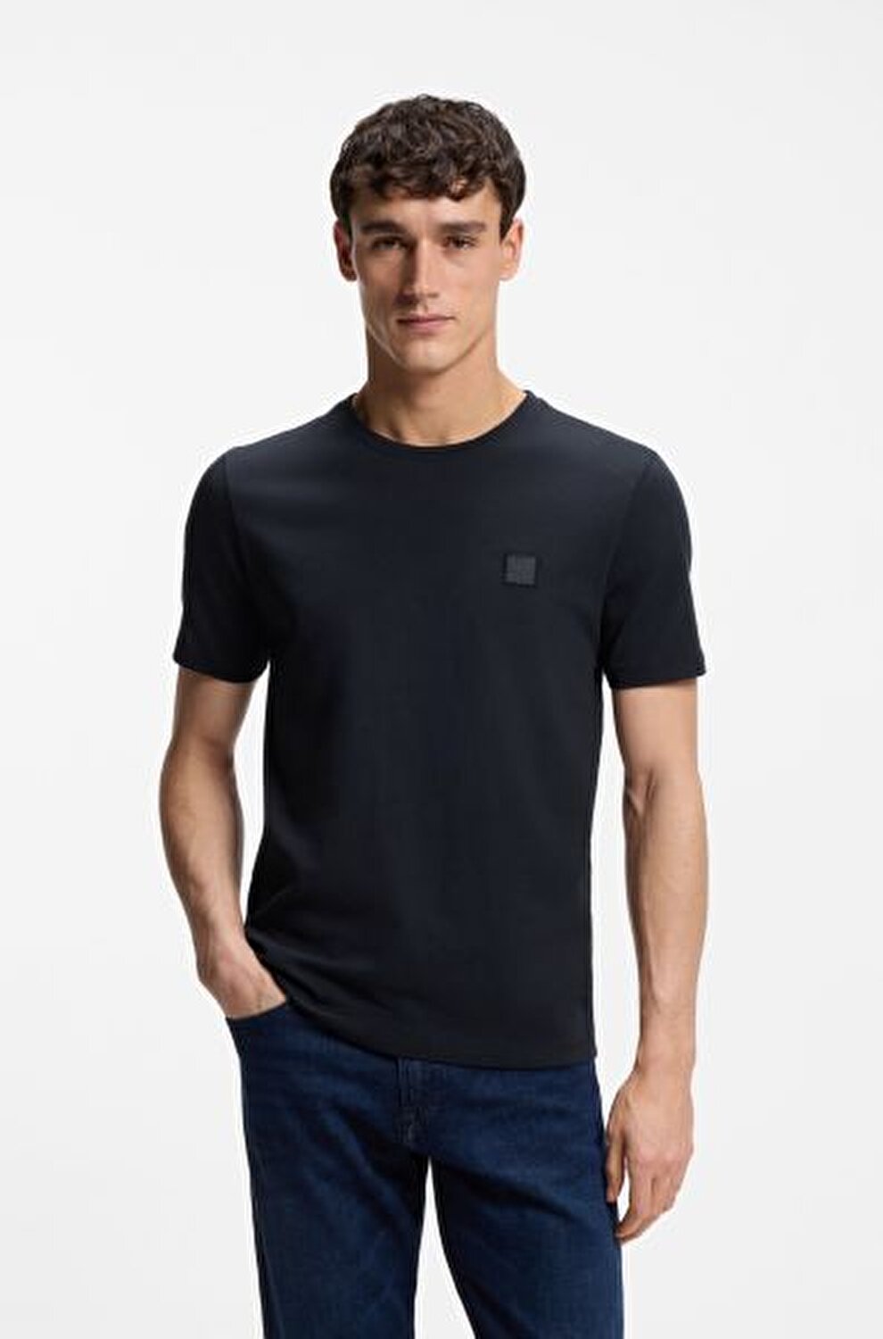 SİYAH LOGOLU ERKEK T-SHIRT