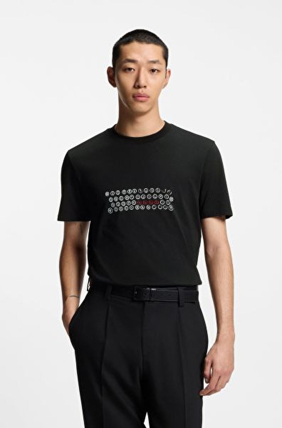 SİYAH BASKILI ERKEK T-SHIRT