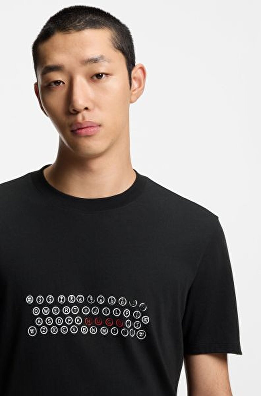 SİYAH BASKILI ERKEK T-SHIRT