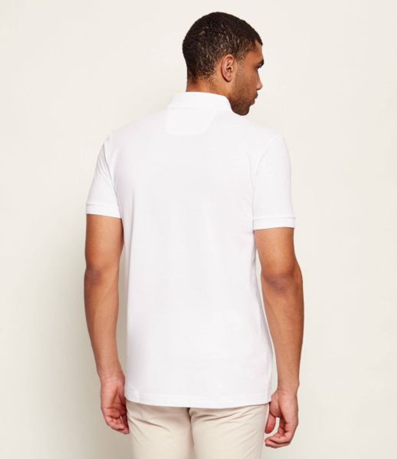 BEYAZ LOGOLU ERKEK POLO T-SHIRT
