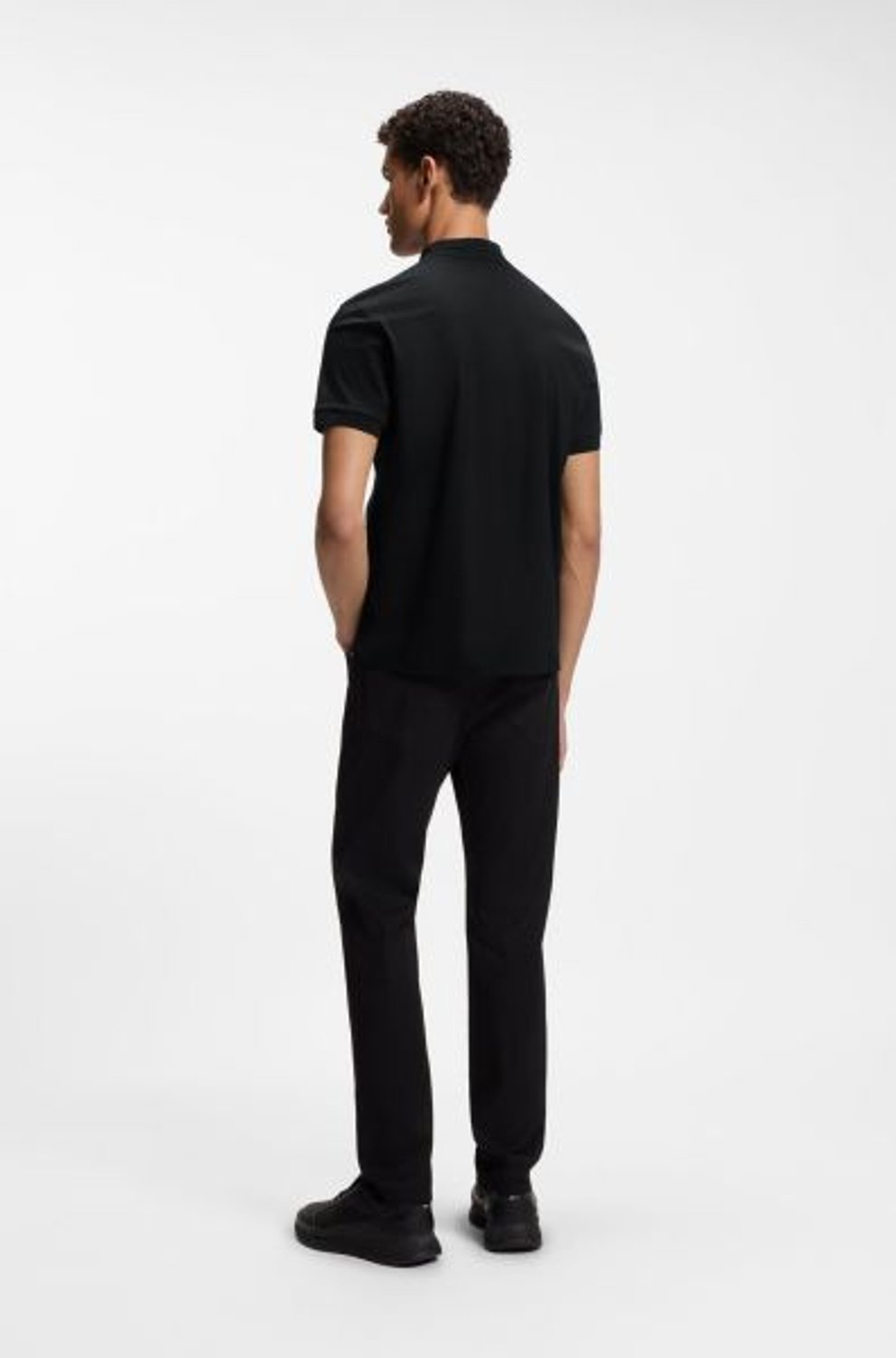 SİYAH LOGOLU ERKEK POLO T-SHIRT