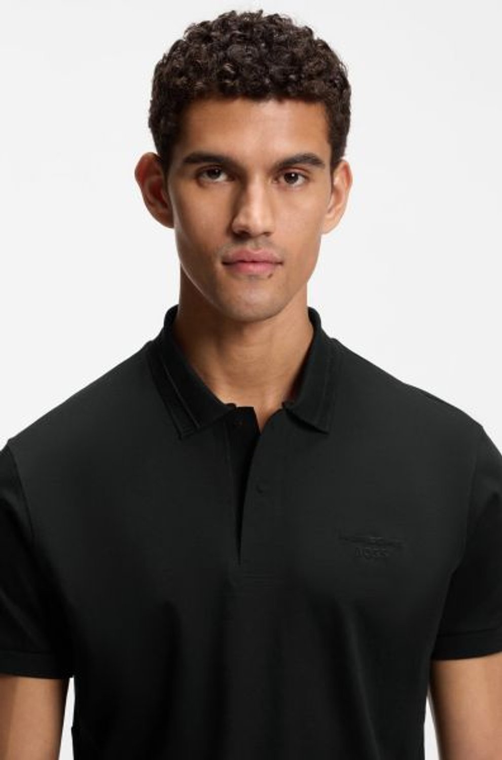 SİYAH LOGOLU ERKEK POLO T-SHIRT