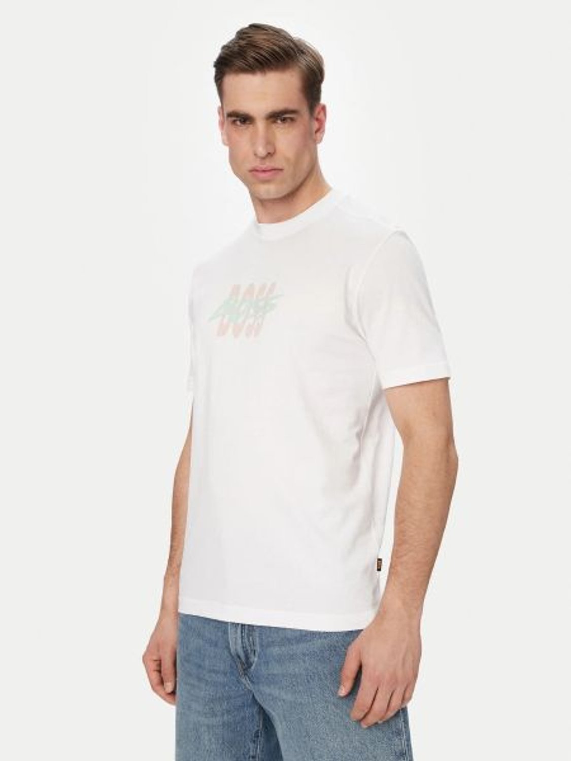 BEYAZ BASKILI ERKEK T-SHIRT