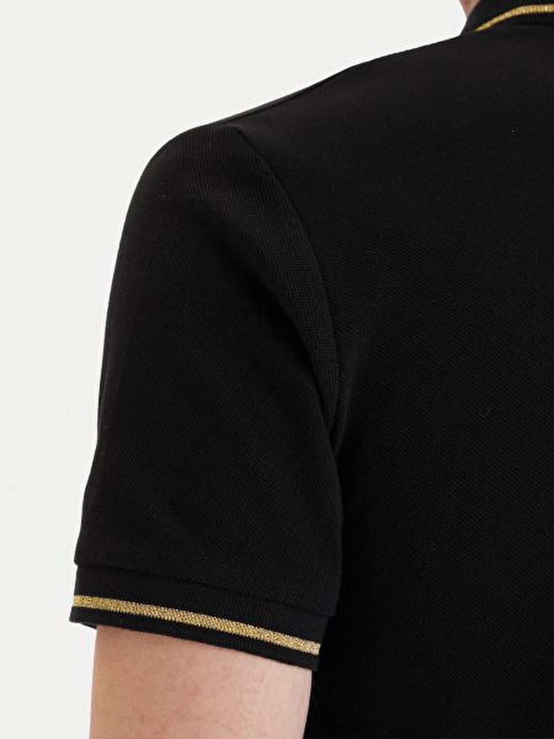 SİYAH METAL LOGOLU ERKEK POLO T-SHIRT