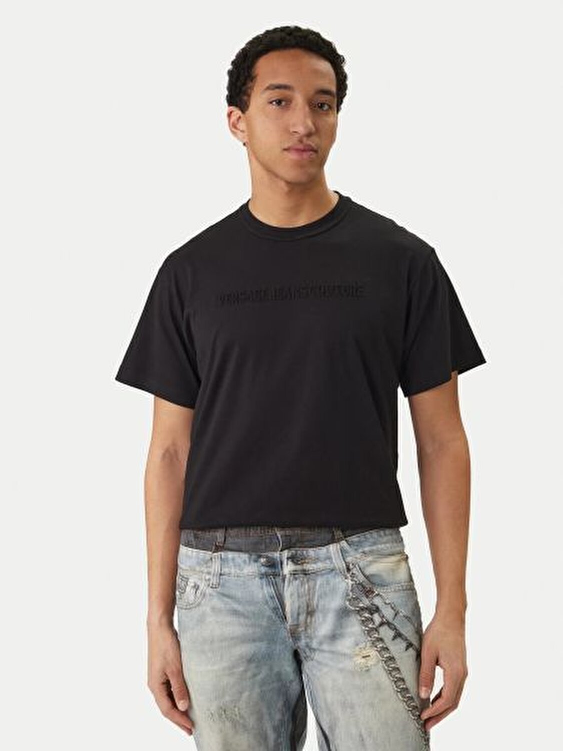 SİYAH LOGOLU ERKEK T-SHIRT