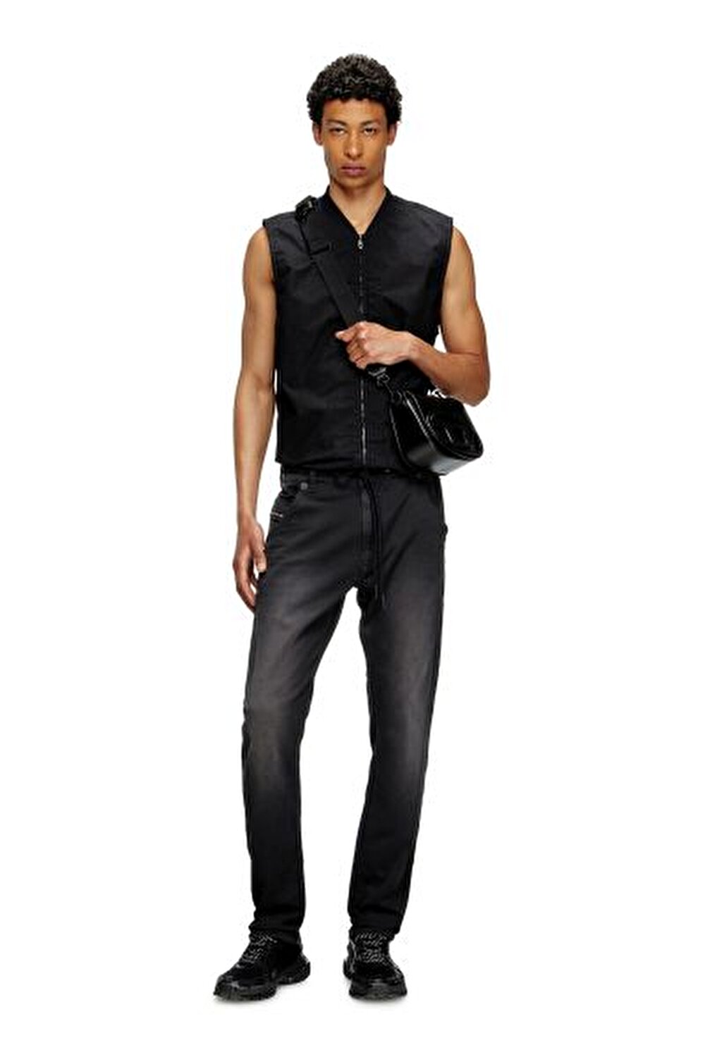Diesel Erkek Tapered Fit Siyah Jean (KROOLEY-E-NE)