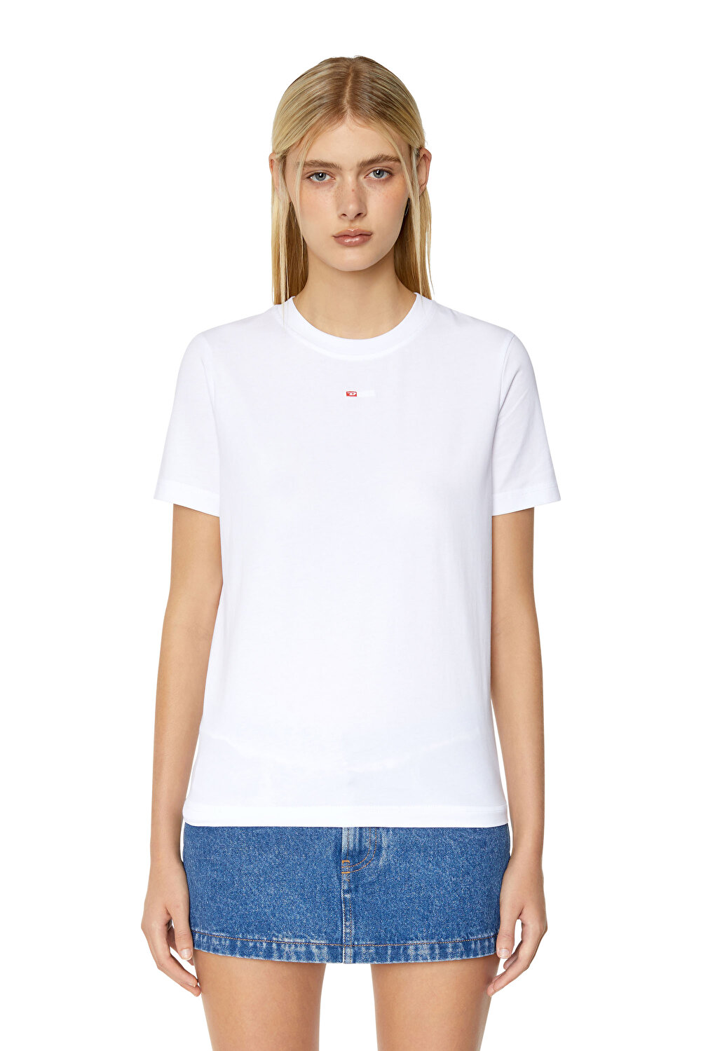 Diesel Kadın Logo Detaylı Beyaz T-Shirt