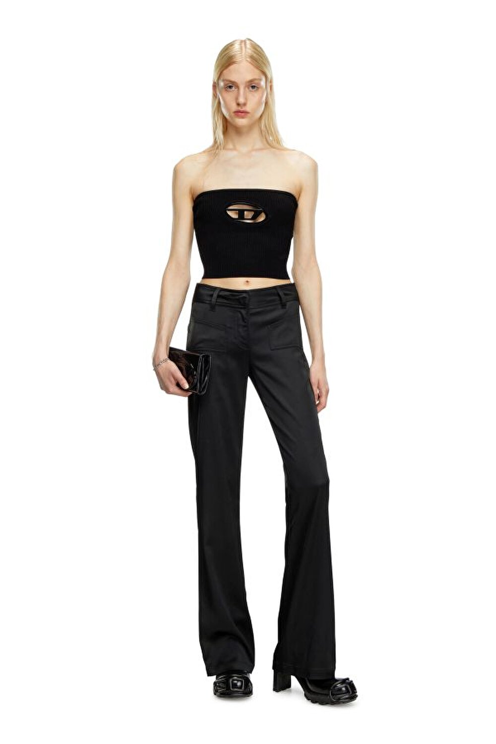Diesel Kadın Oval-D Logo Siyah Top