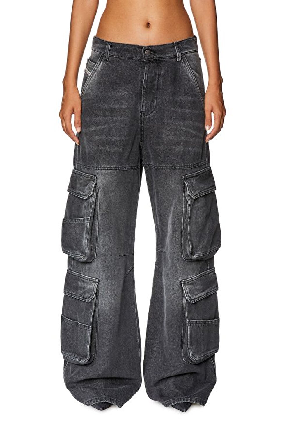 Diesel Kadın Straight Fit Antrasit Jean (D-SIRE-CARGO-S PANTALONI)