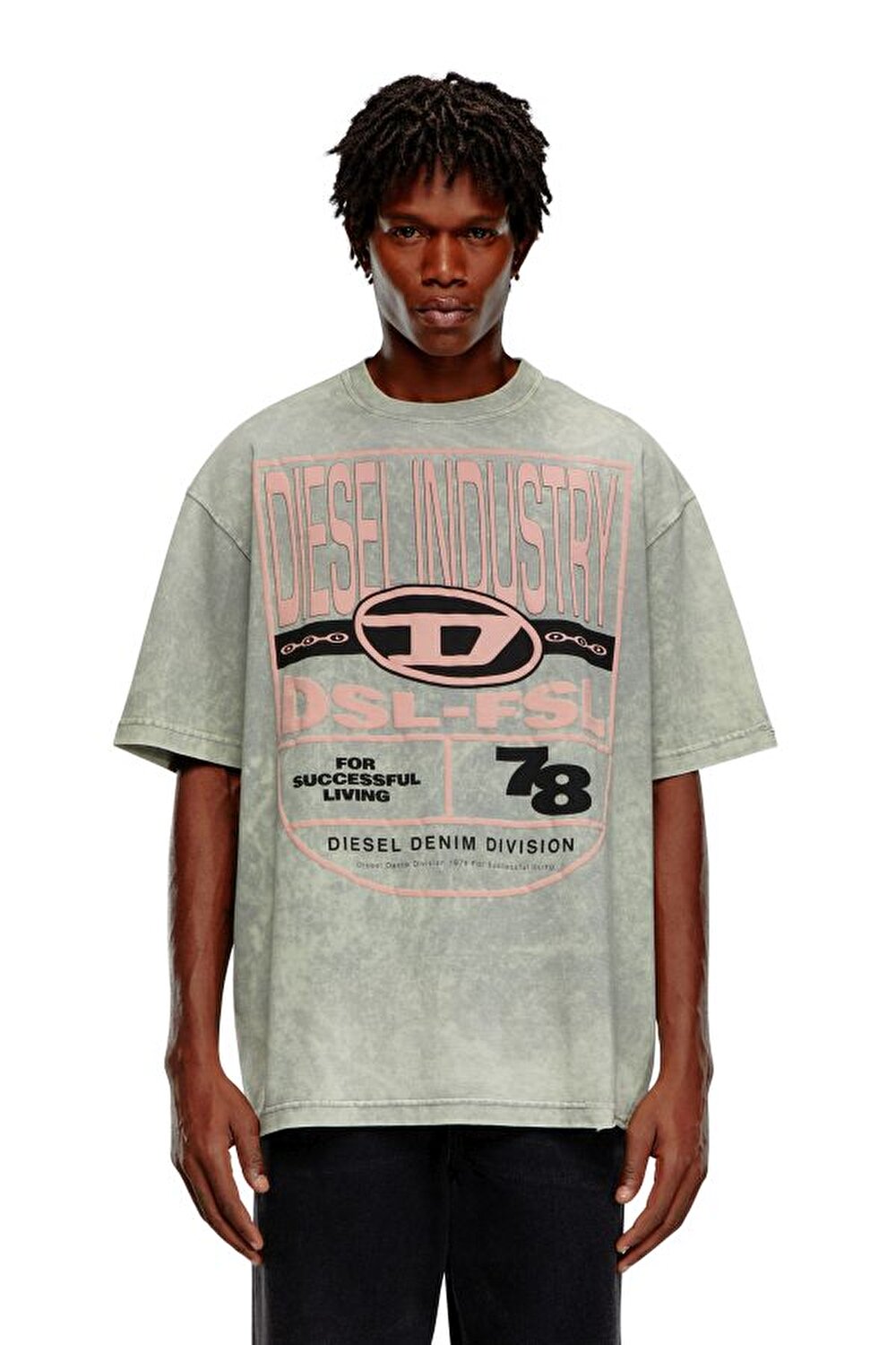 Diesel Erkek Bisiklet Yaka Gri T-Shirt