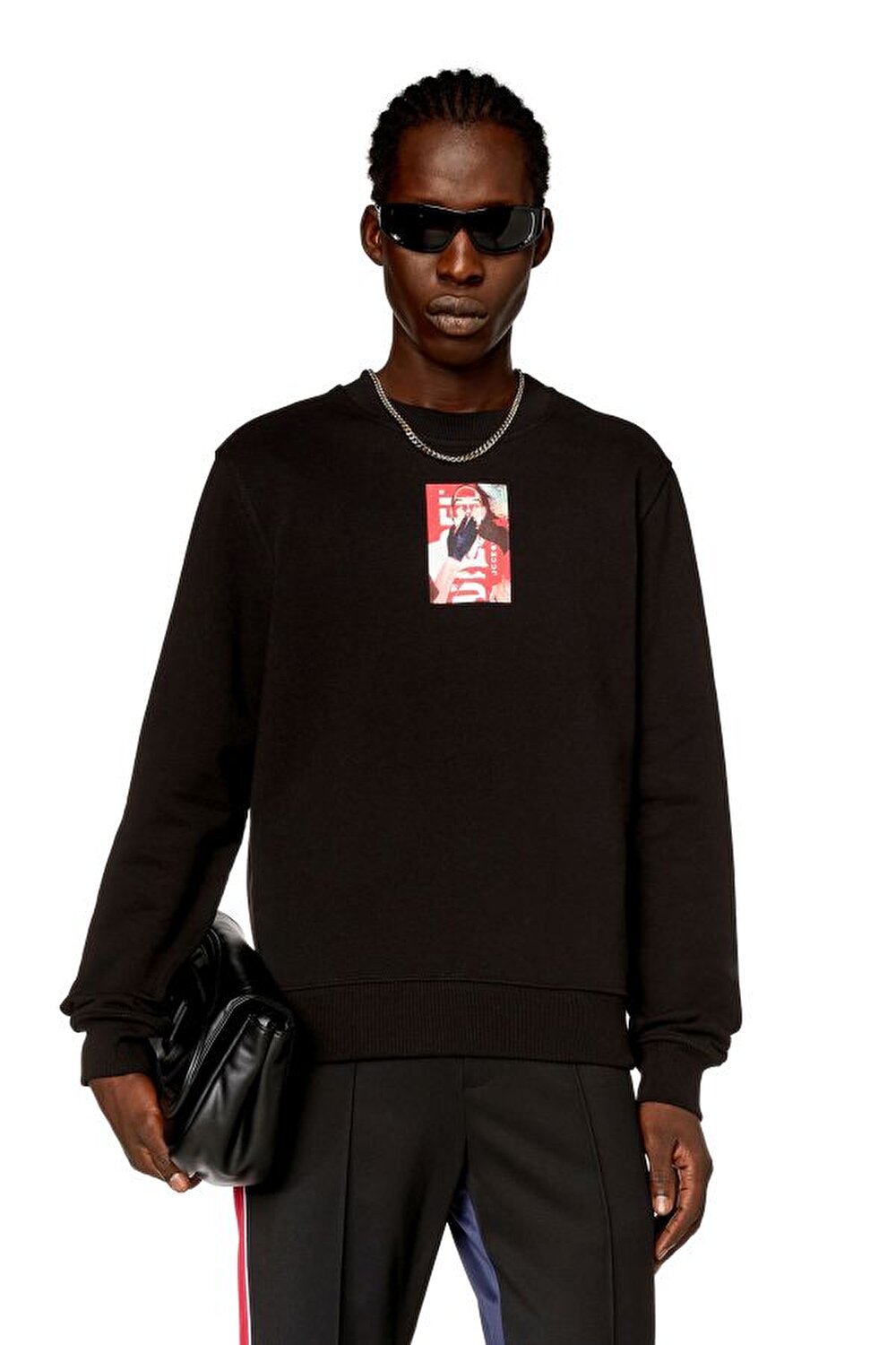 Diesel Erkek Logo Detaylı Siyah Sweashirt