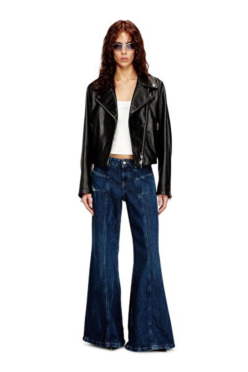 D-AKII KOYU MAVİ KADIN FLARE JEAN PANTOLON