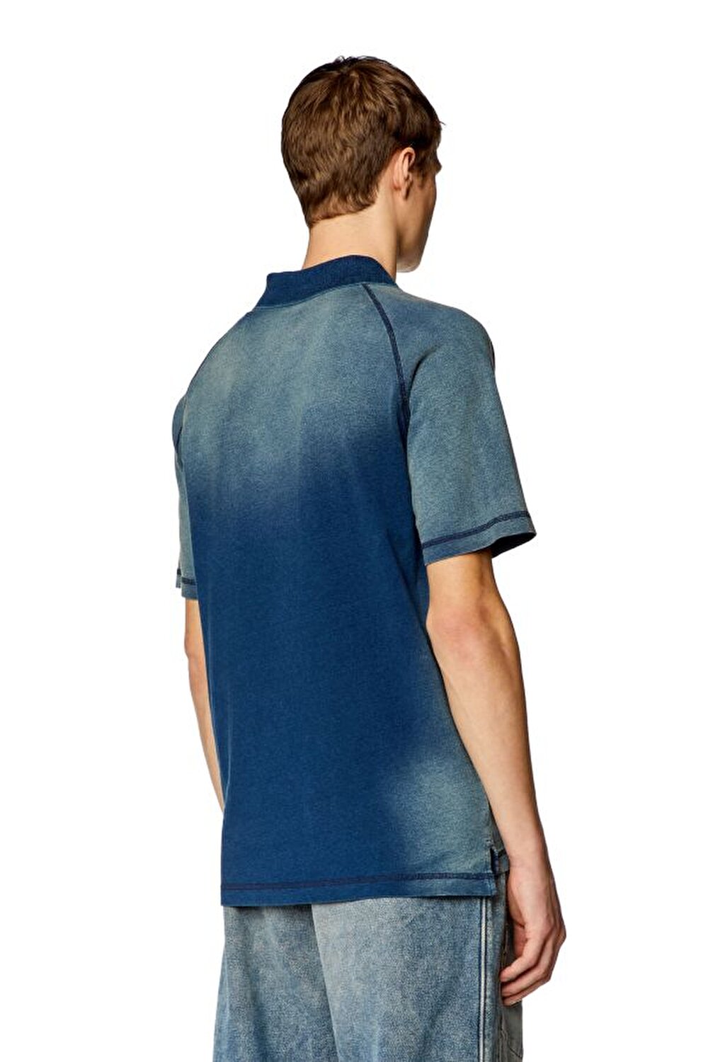 Diesel Erkek Logo Detaylı Polo Yaka Mavi T-Shirt