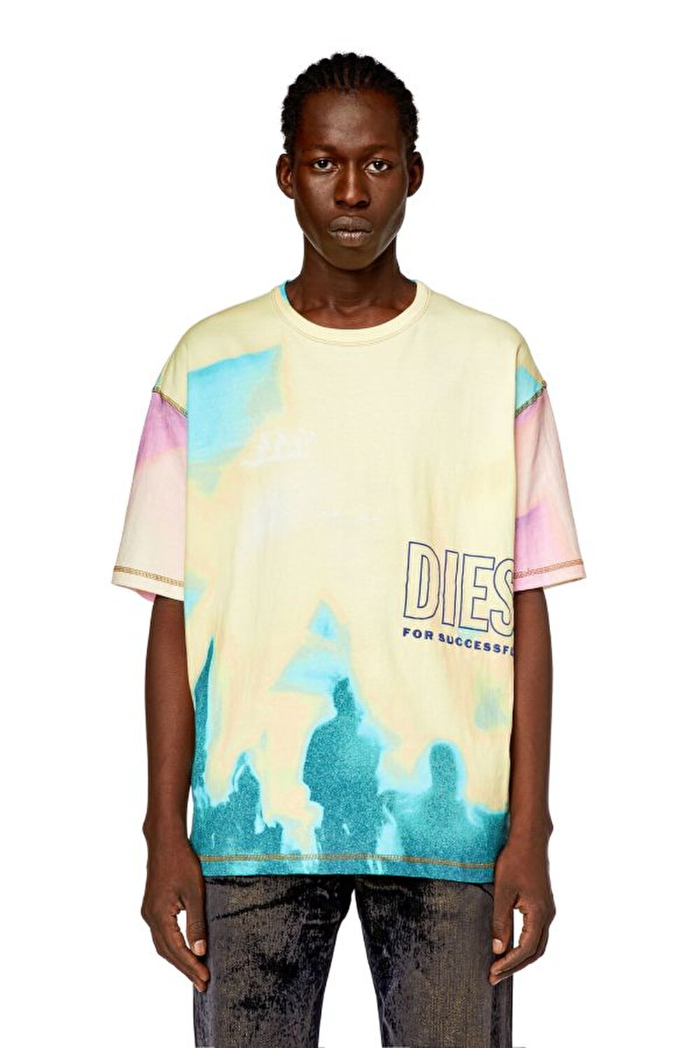 Diesel Erkek Bisiklet Yaka Sarı T-Shirt