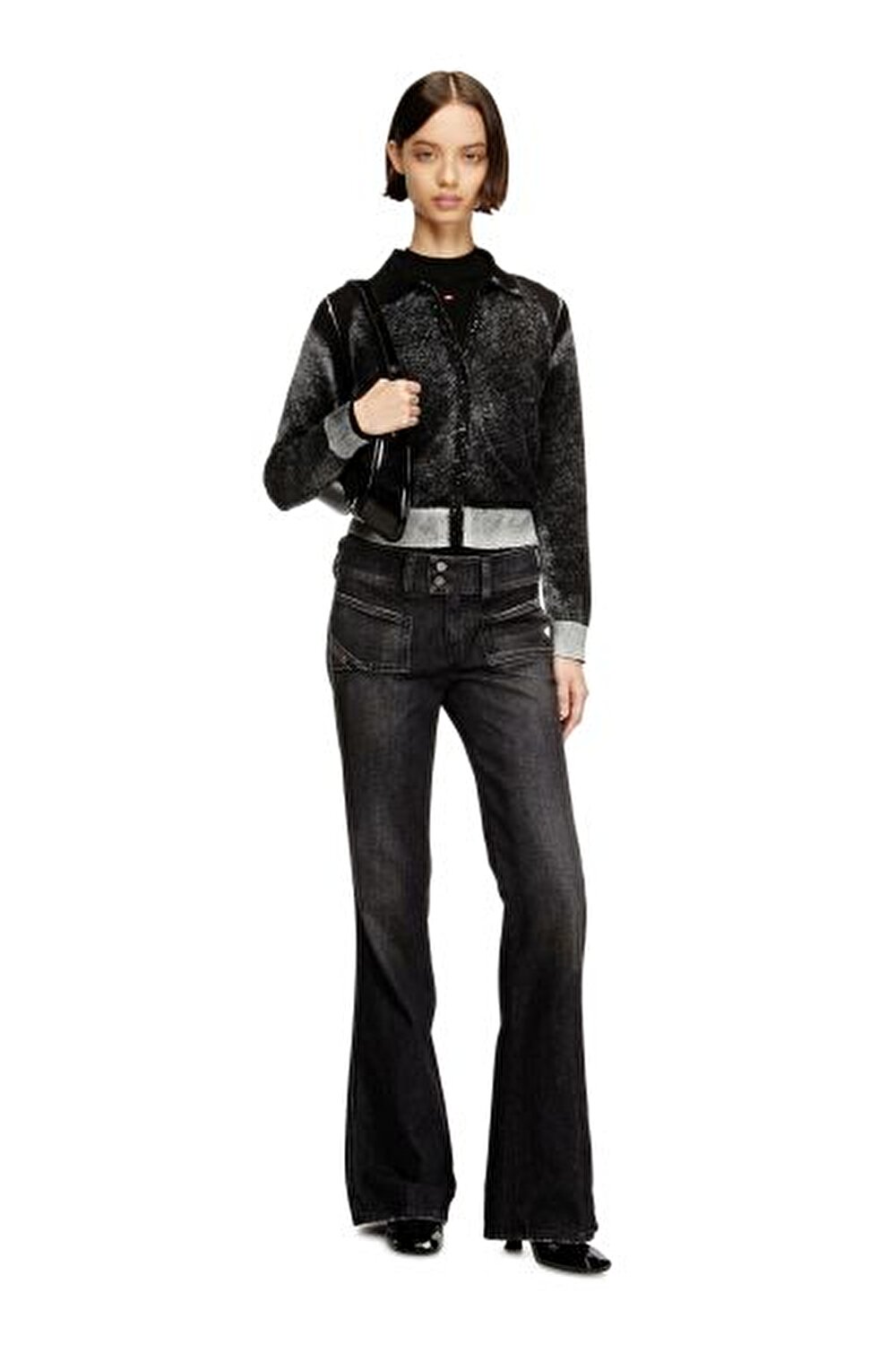 D-HUSH SİYAH KADIN BOOTCUT JEAN PANTOLON