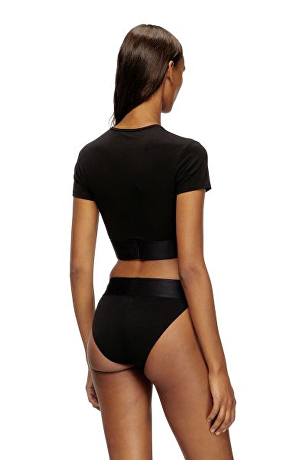 SİYAH LOGOLU KADIN T-SHIRT