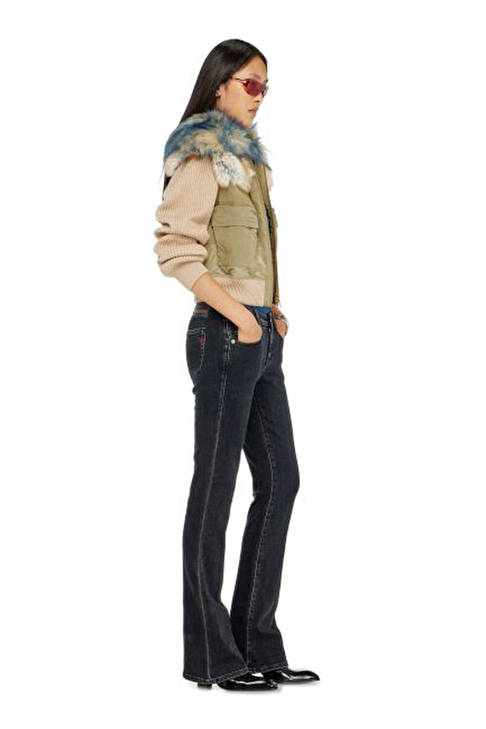 SİYAH KADIN 1969 D-EBBEY BOOTCUT JEAN PANTOLON