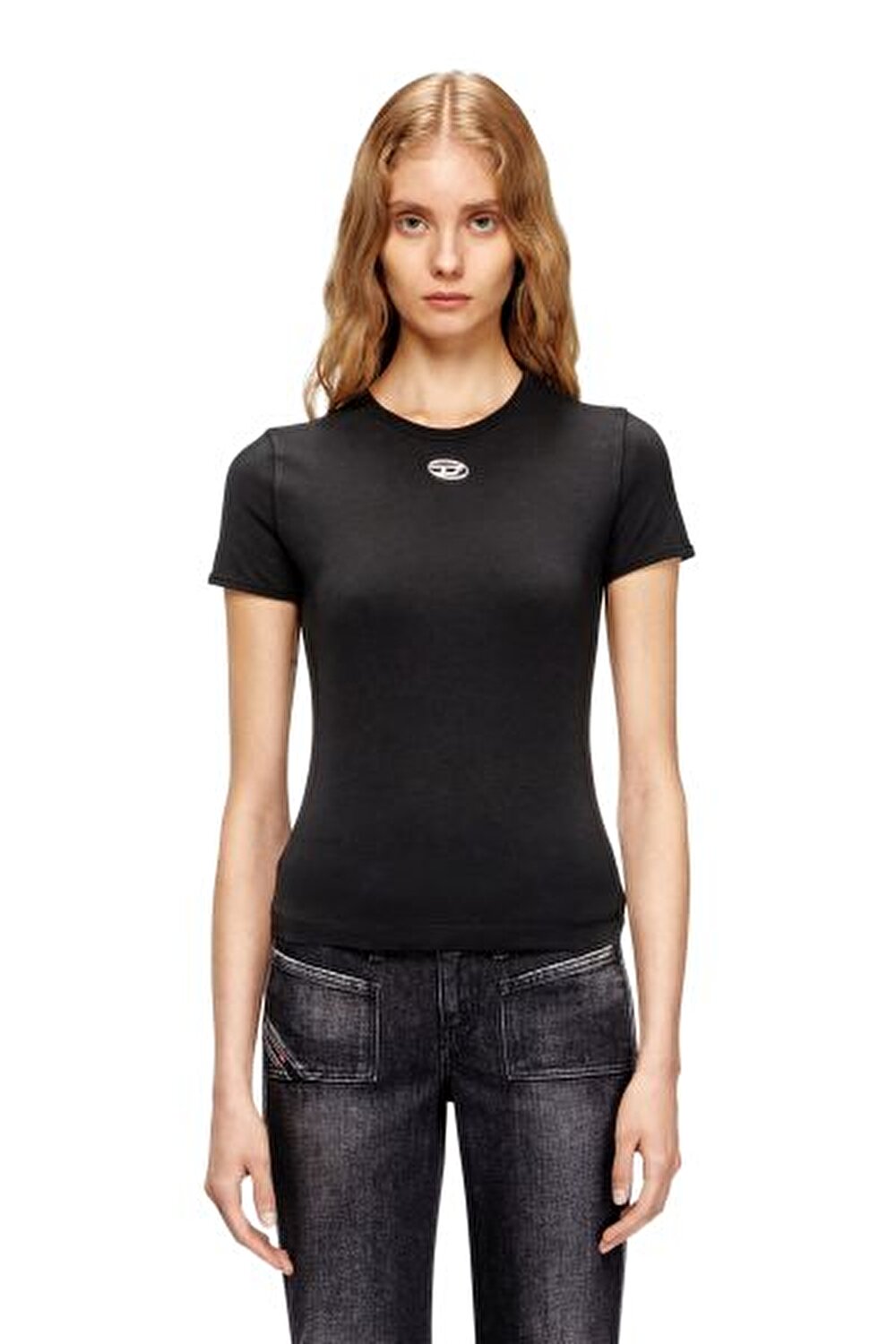 SİYAH LOGOLU KADIN T-SHIRT