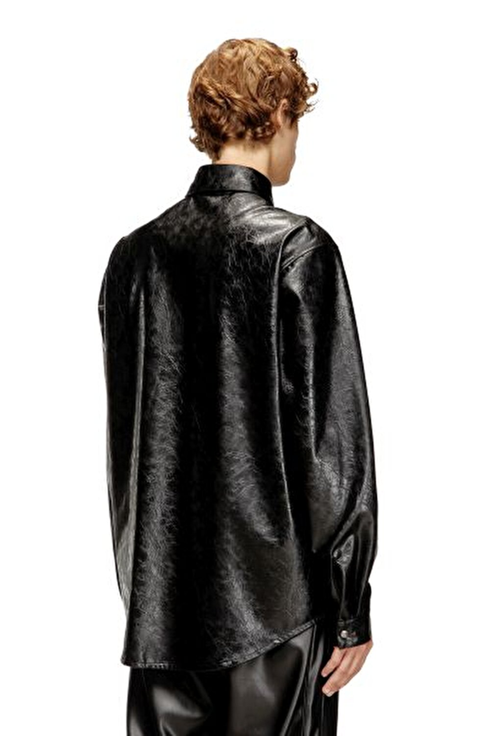 SİYAH LOGOLU ERKEK SUNİ DERİ GÖMLEK