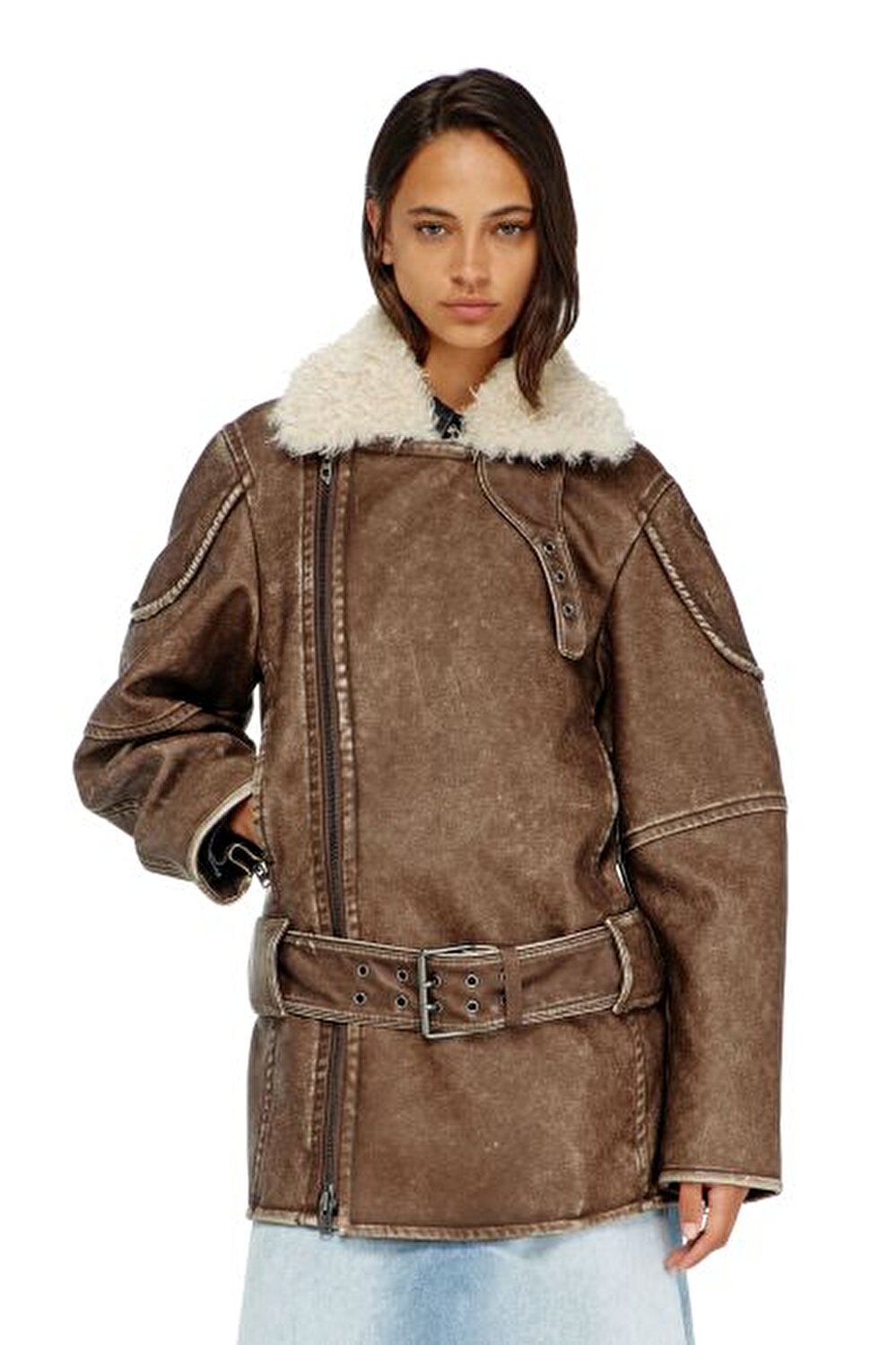 KAHVERENGİ KADIN LOGOLU MONT 