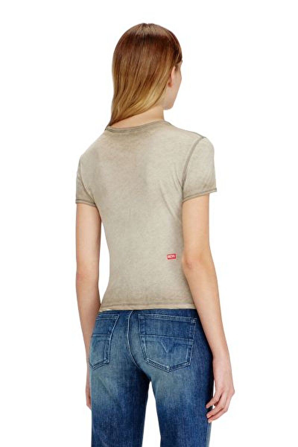 BEJ ERKEK LOGOLU SLIM T-SHIRT