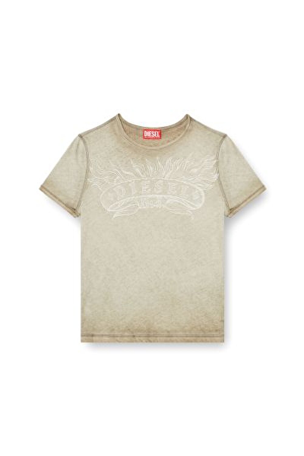 BEJ ERKEK LOGOLU SLIM T-SHIRT