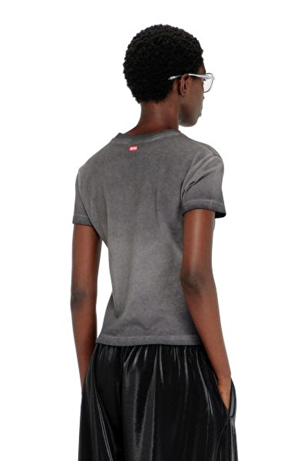 GRİ KADIN İŞLEMELİ SLIM T-SHIRT
