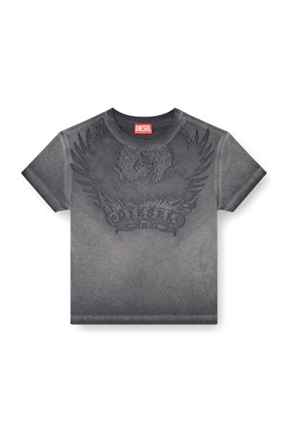 GRİ KADIN İŞLEMELİ SLIM T-SHIRT
