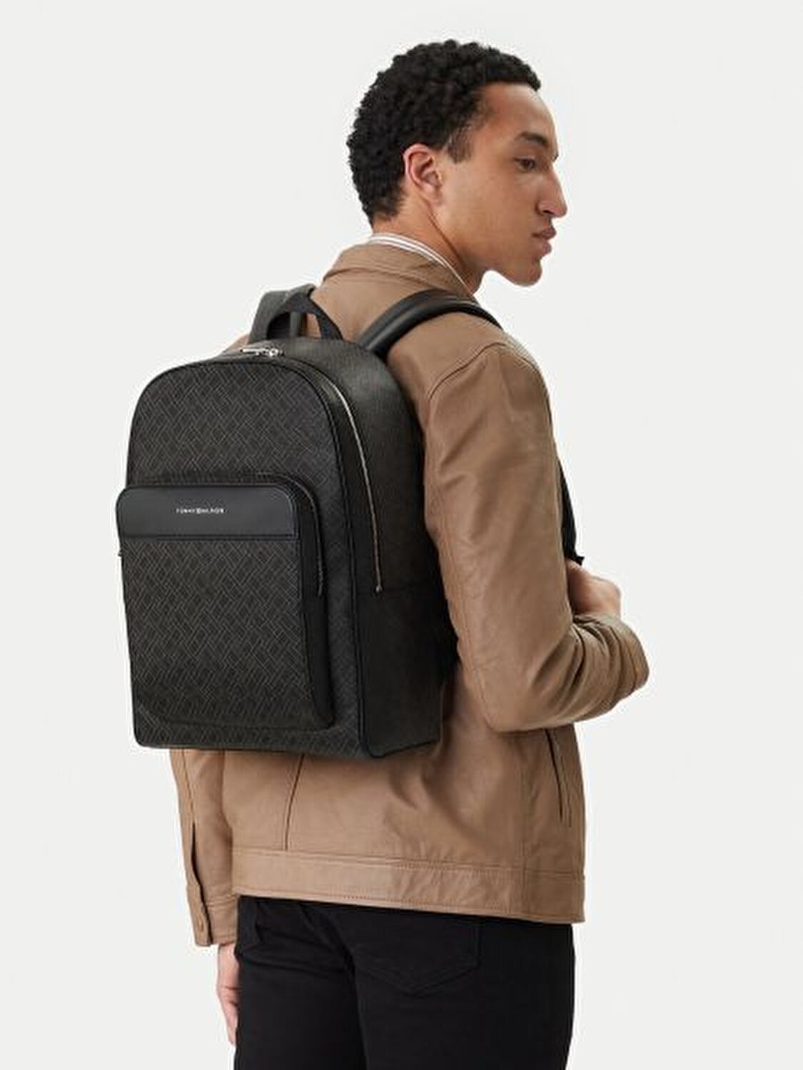 TH FLAG MONOGRAM SİYAH ERKEK SIRT ÇANTASI