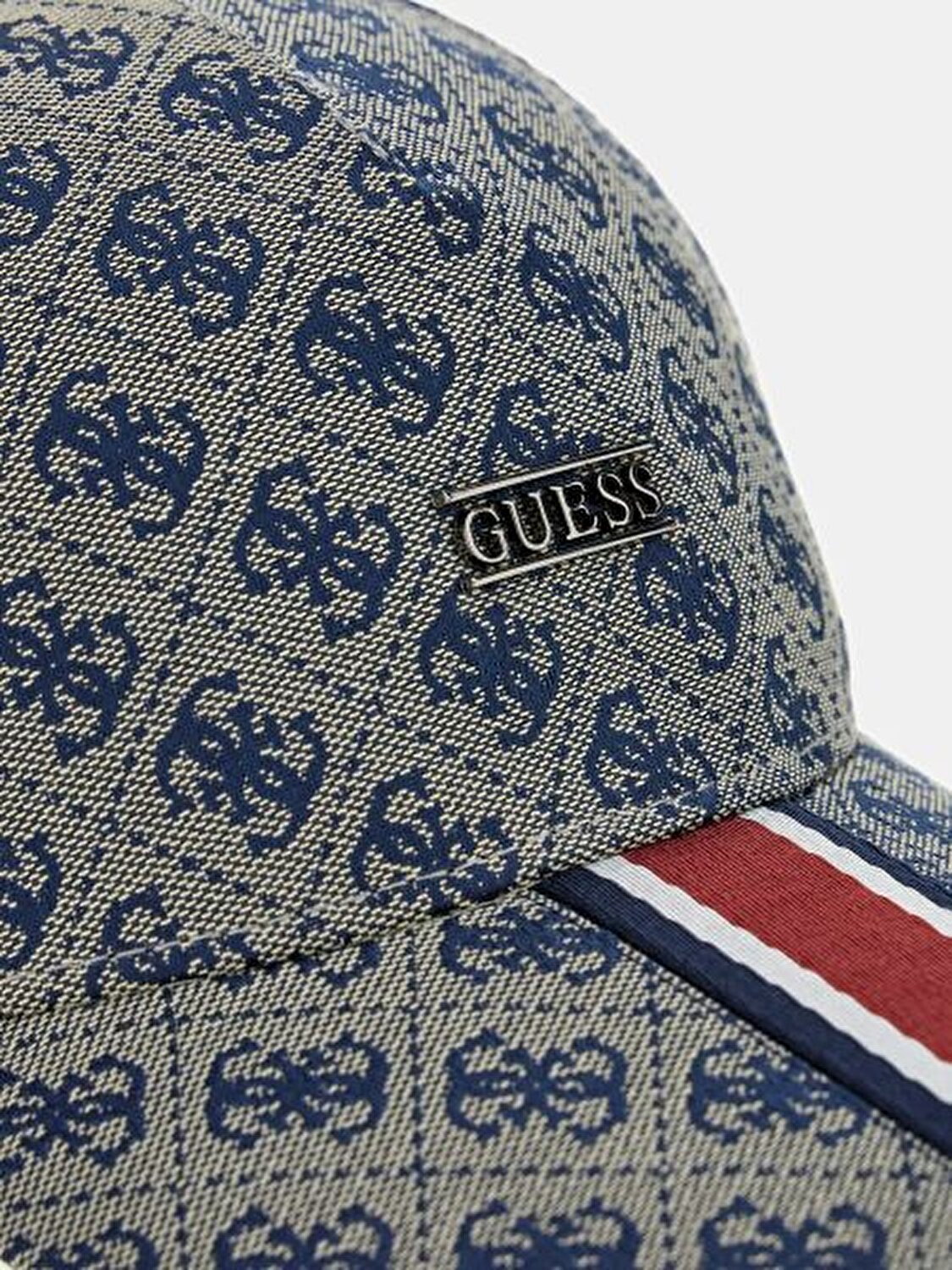 GRİ - MAVİ DESENLİ LOGOLU ERKEK ŞAPKA
