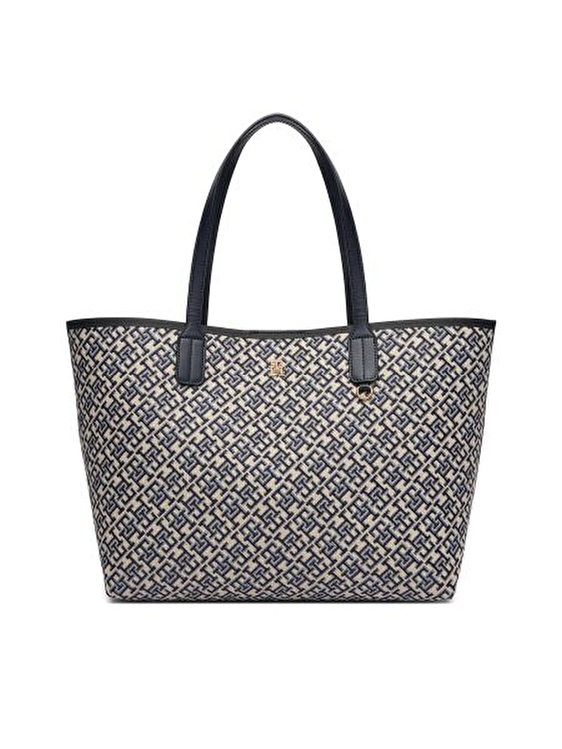 TH ICON JACQUARD LACİVERT KADIN TOTE ÇANTA
