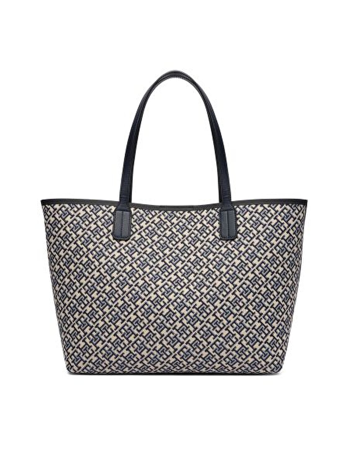 TH ICON JACQUARD LACİVERT KADIN TOTE ÇANTA