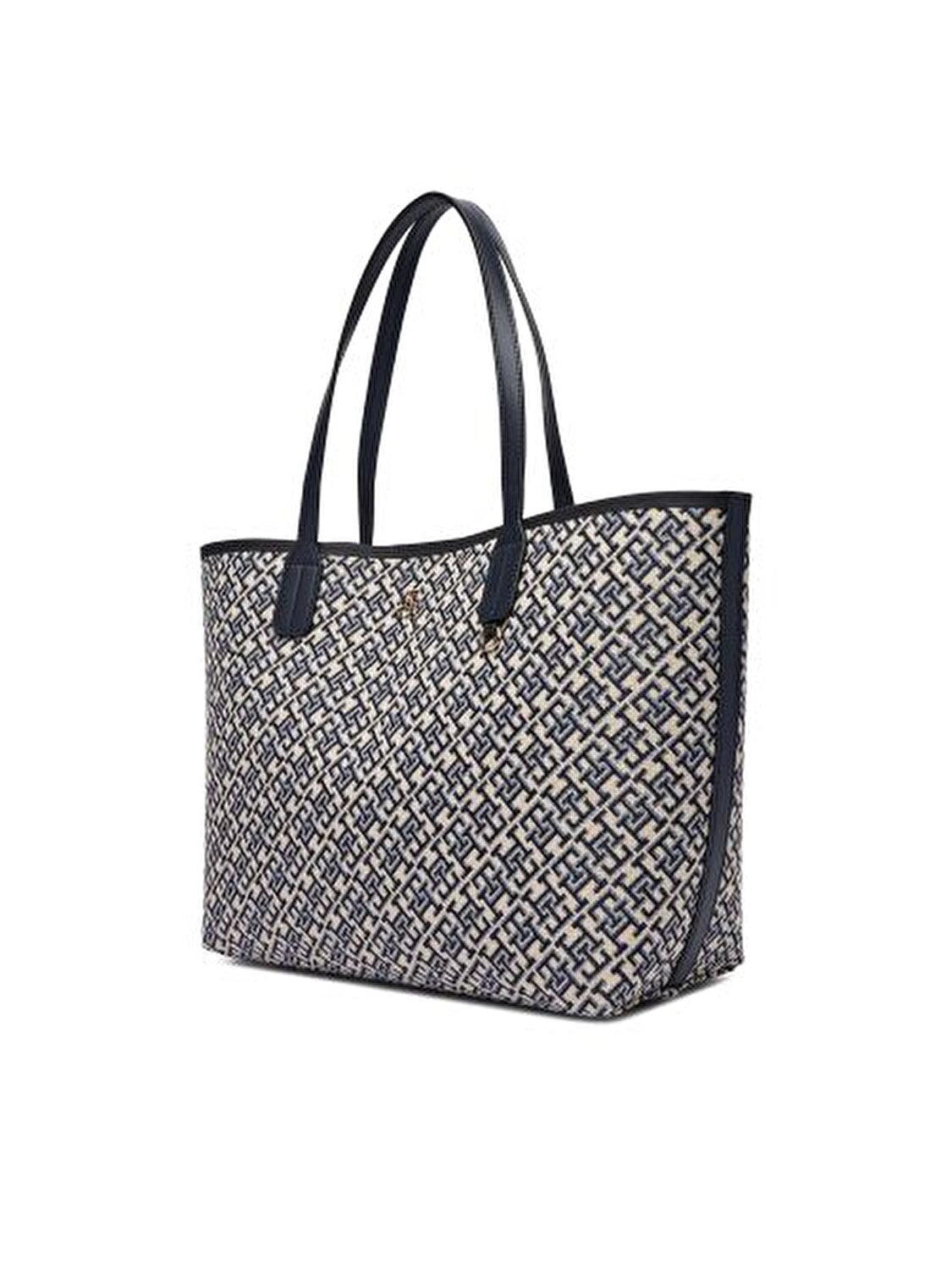 TH ICON JACQUARD LACİVERT KADIN TOTE ÇANTA