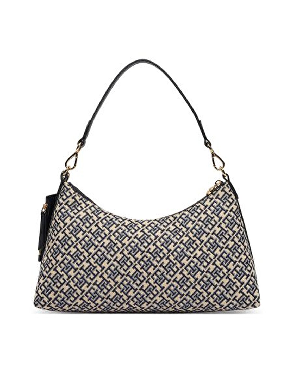 TH ICON JACQUARD LACİVERT KADIN OMUZ ÇANTASI