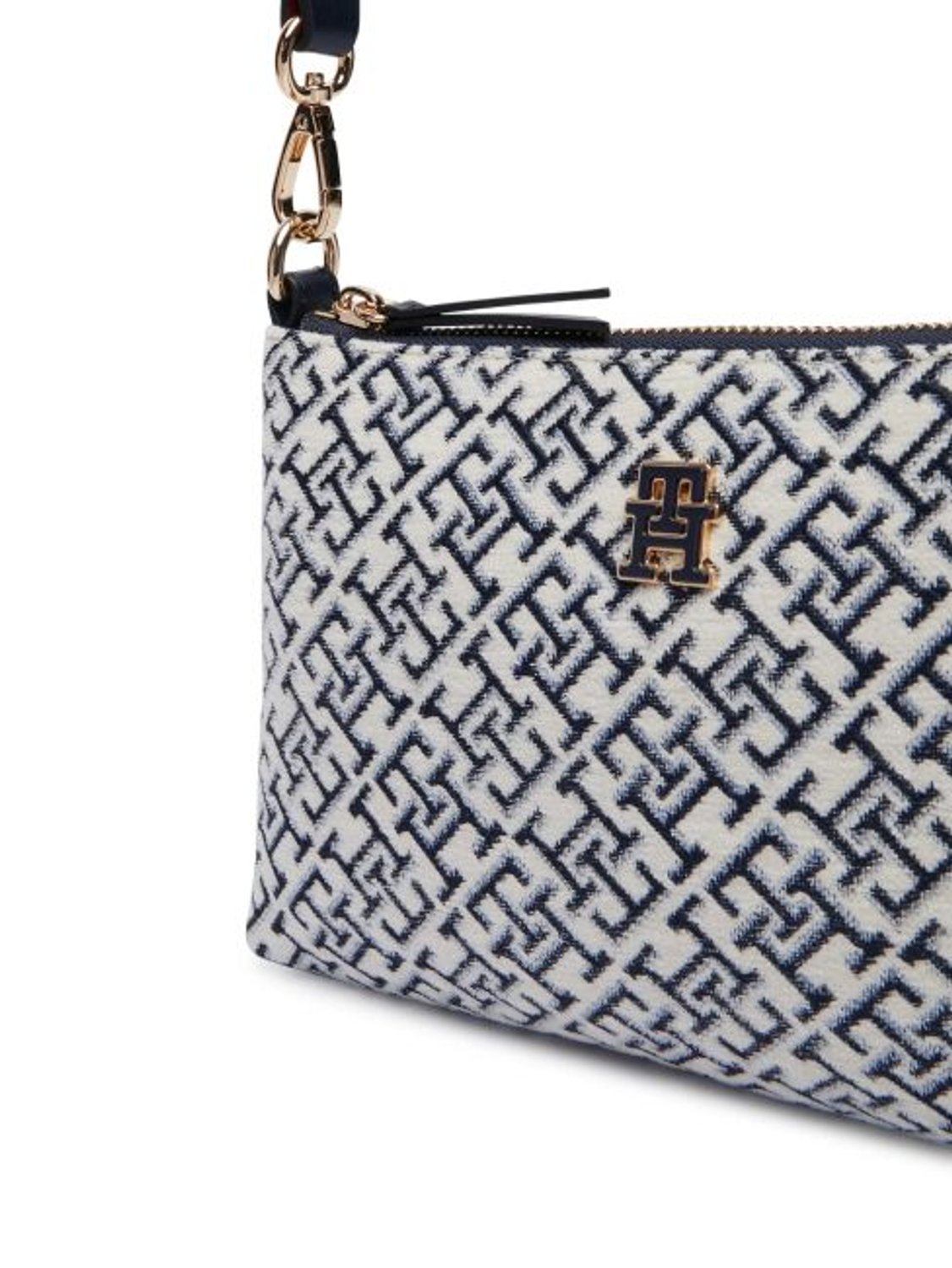 TH JACQUARD MINI LACİVERT KADIN OMUZ ÇANTASI
