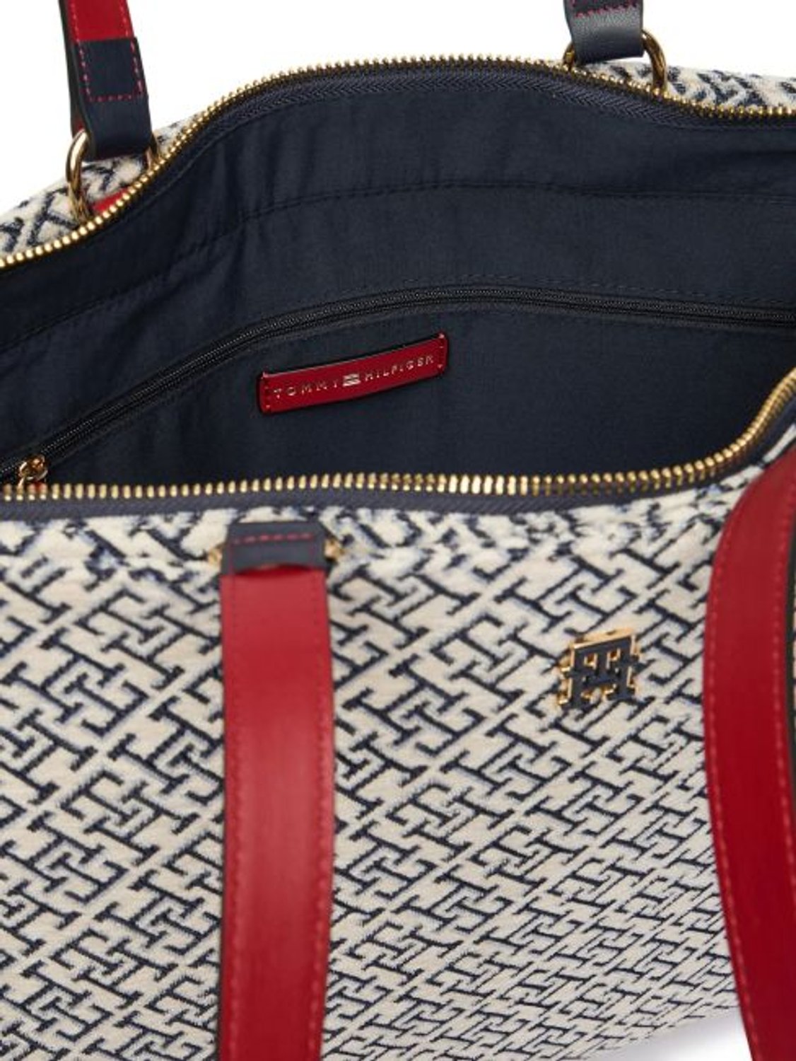 TH JACQUARD LACİVERT KADIN TOTE ÇANTA