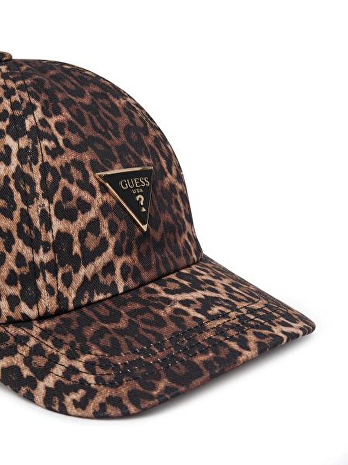 KOYU KAHVE LEOPAR DESENLİ LOGOLU KADIN ŞAPKA