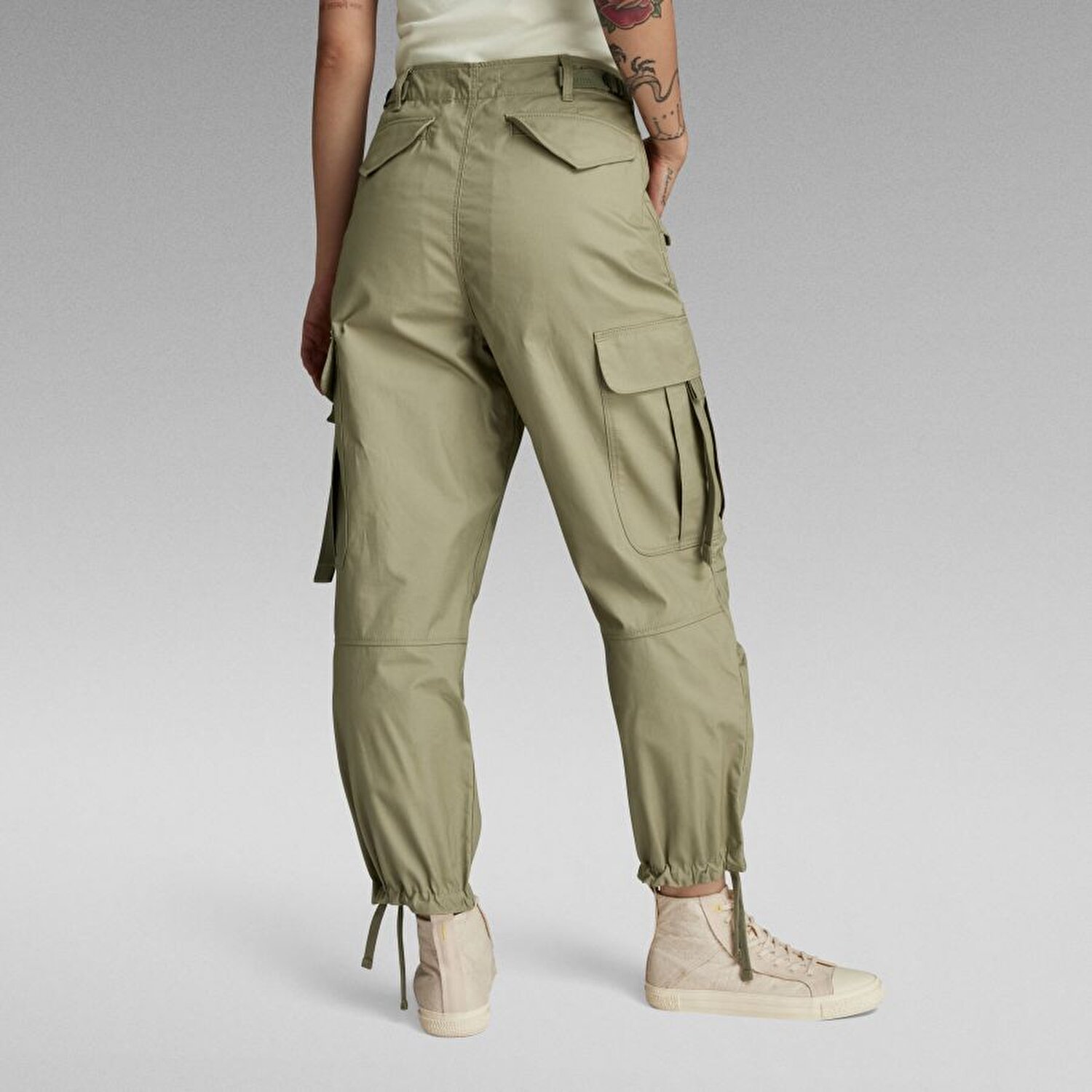 Cargo cropped drawcord pant wmn
