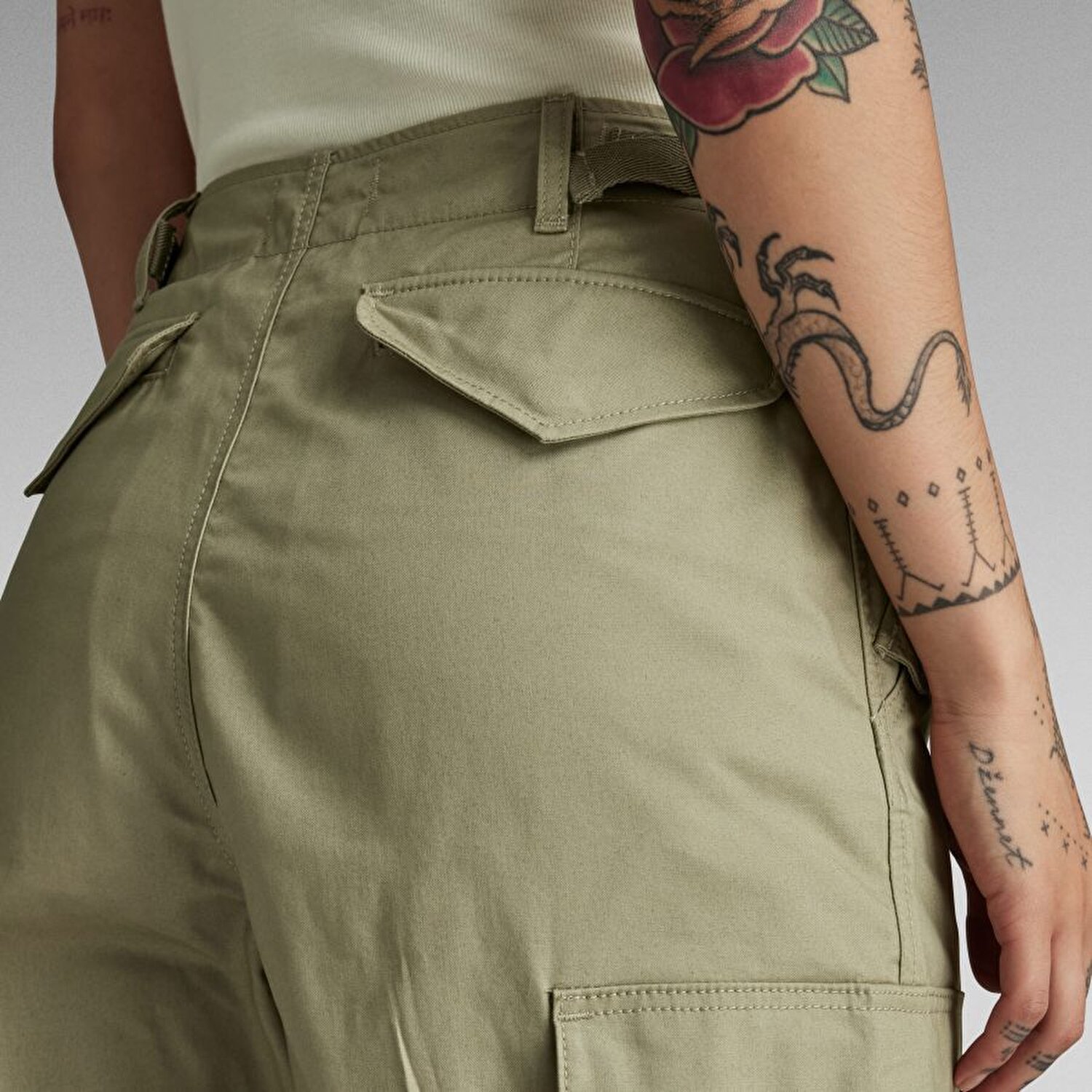 Cargo cropped drawcord pant wmn