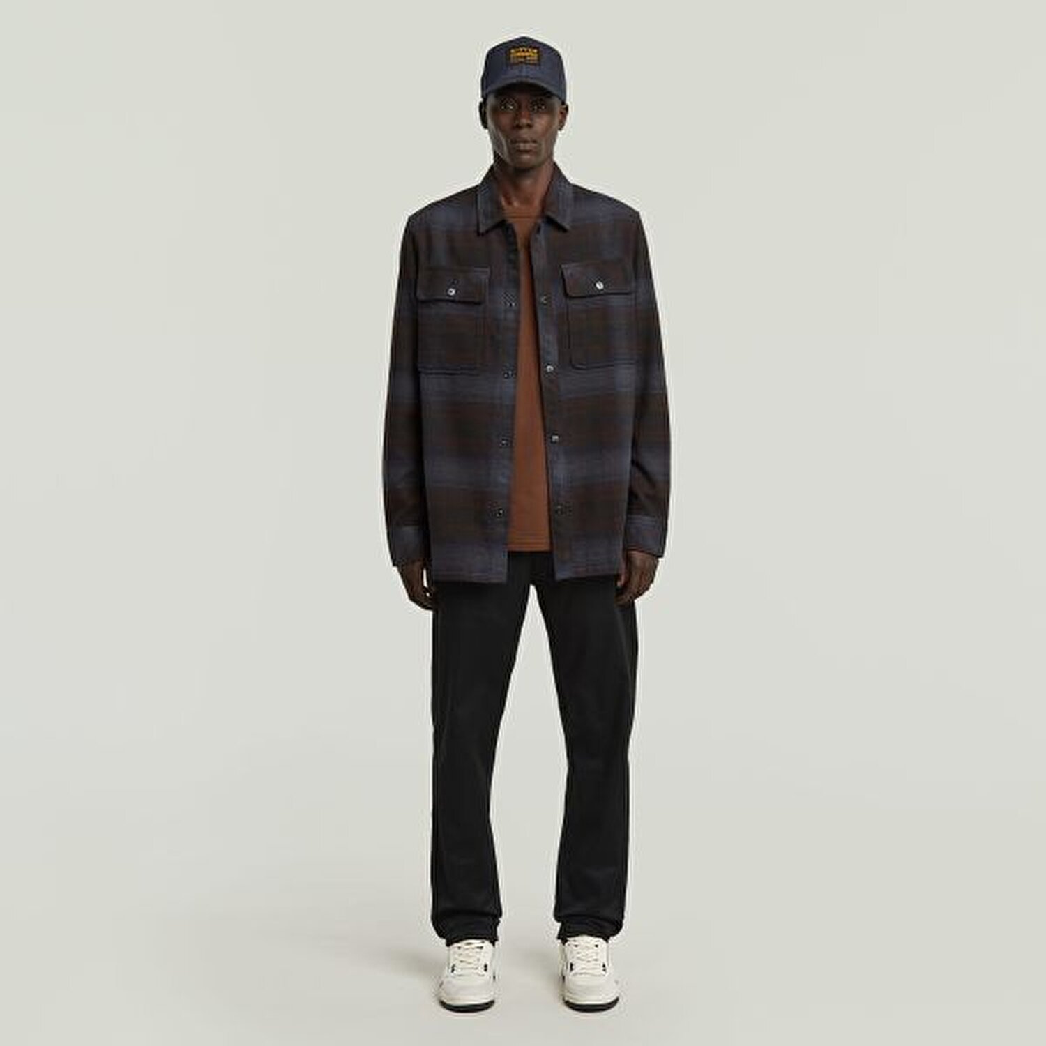 LACİVERT LOGOLU EKOSE ERKEK GÖMLEK