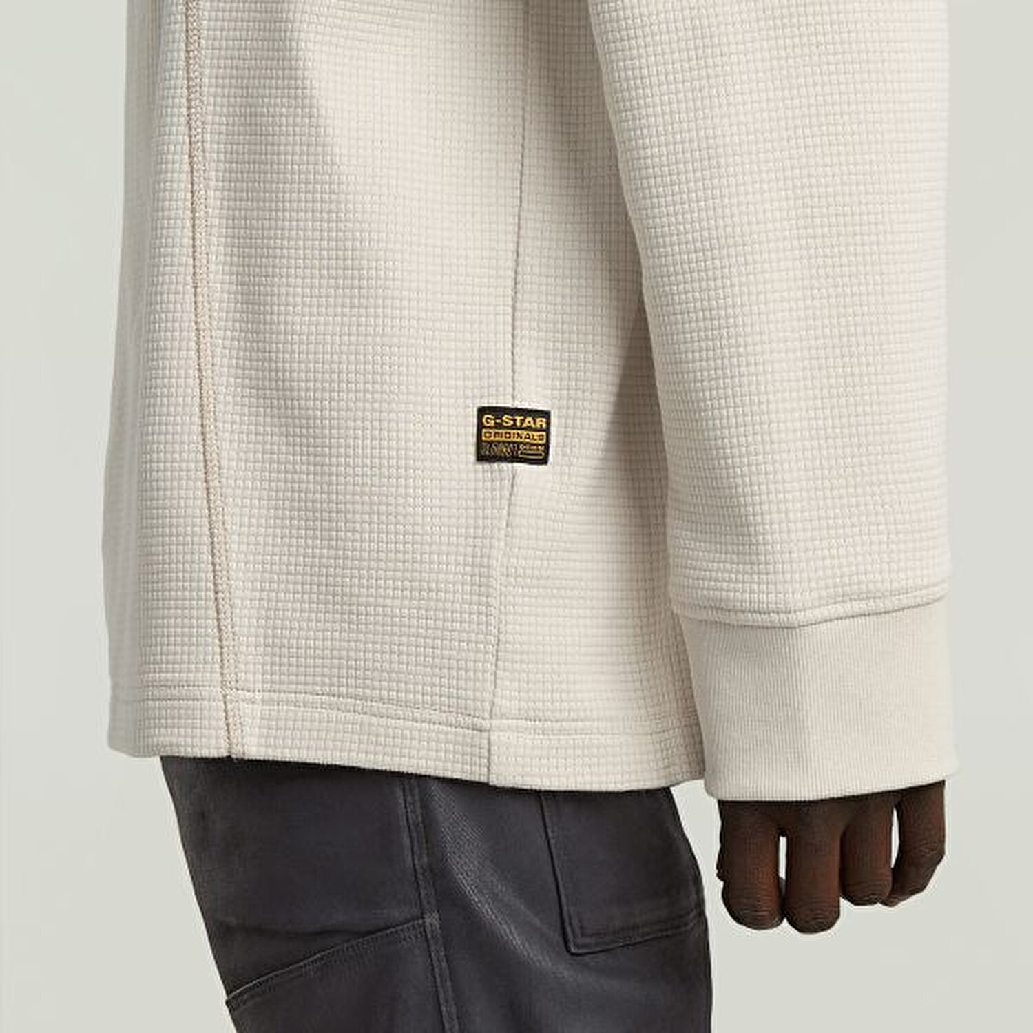 EKRU FERMUARLI ERKEK SWEATSHIRT