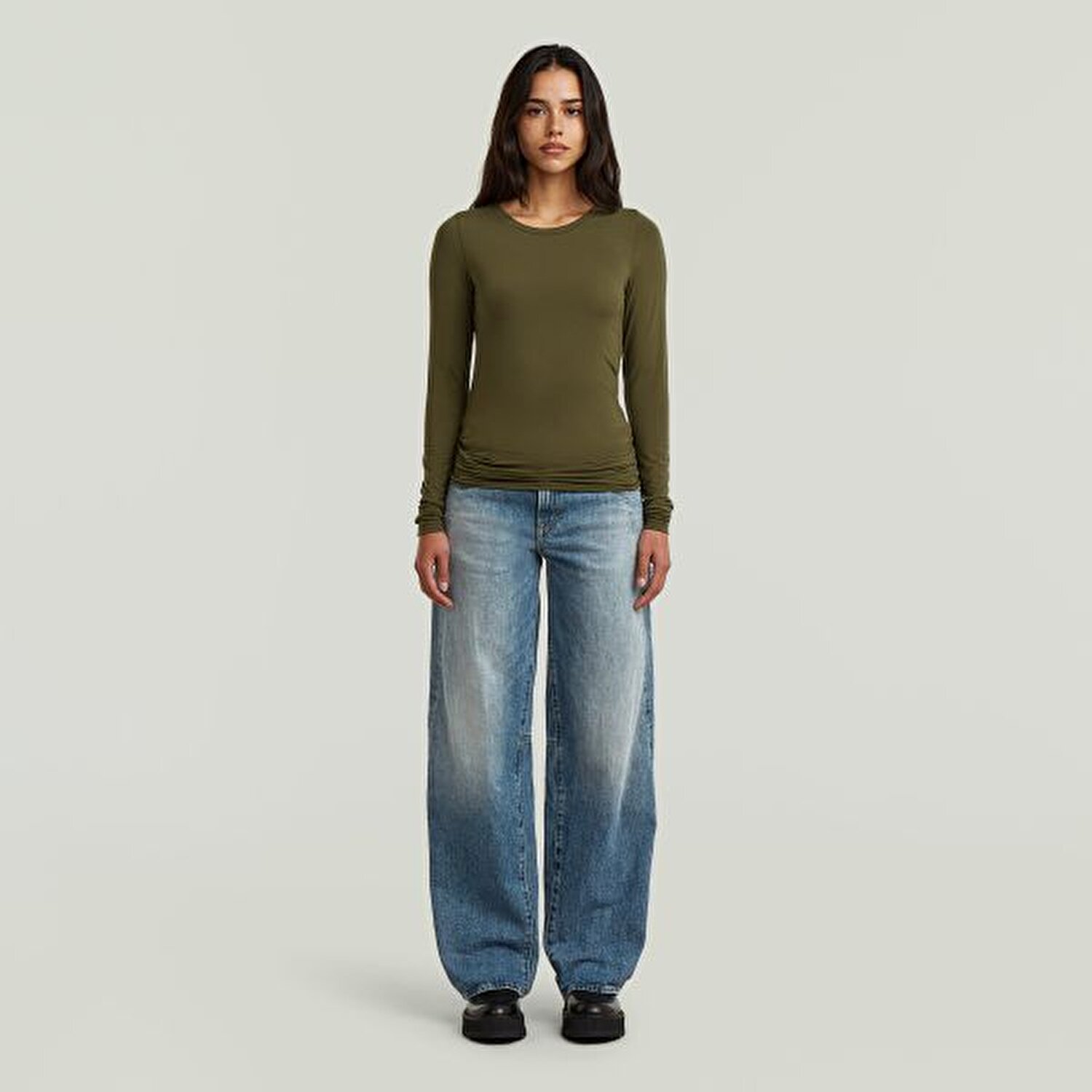 Contor 3D KOYU MAVİ KADIN LOOSE JEAN PANTOLON