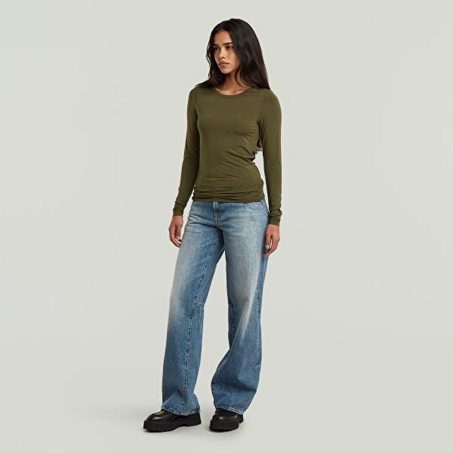Contor 3D KOYU MAVİ KADIN LOOSE JEAN PANTOLON