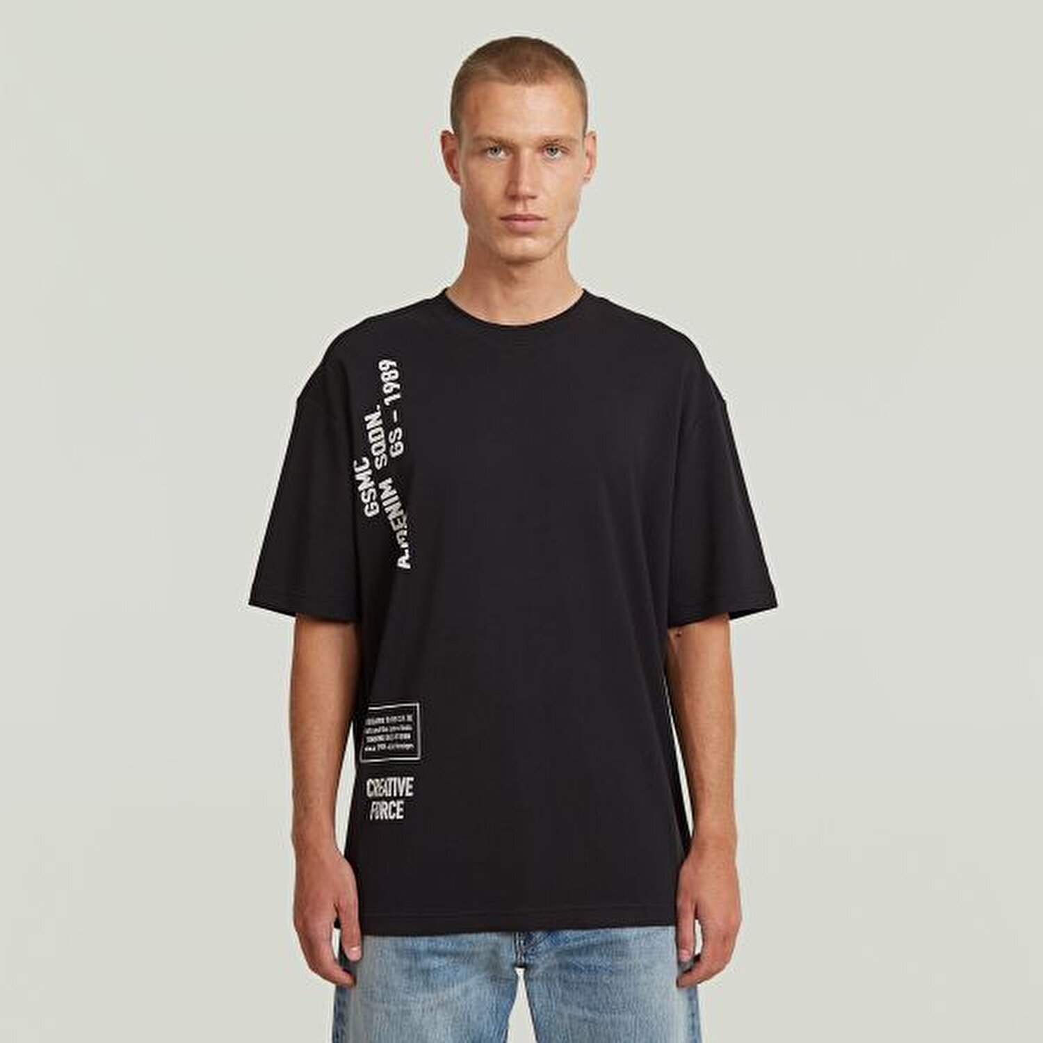 SİYAH BASKILI ERKEK T-SHIRT