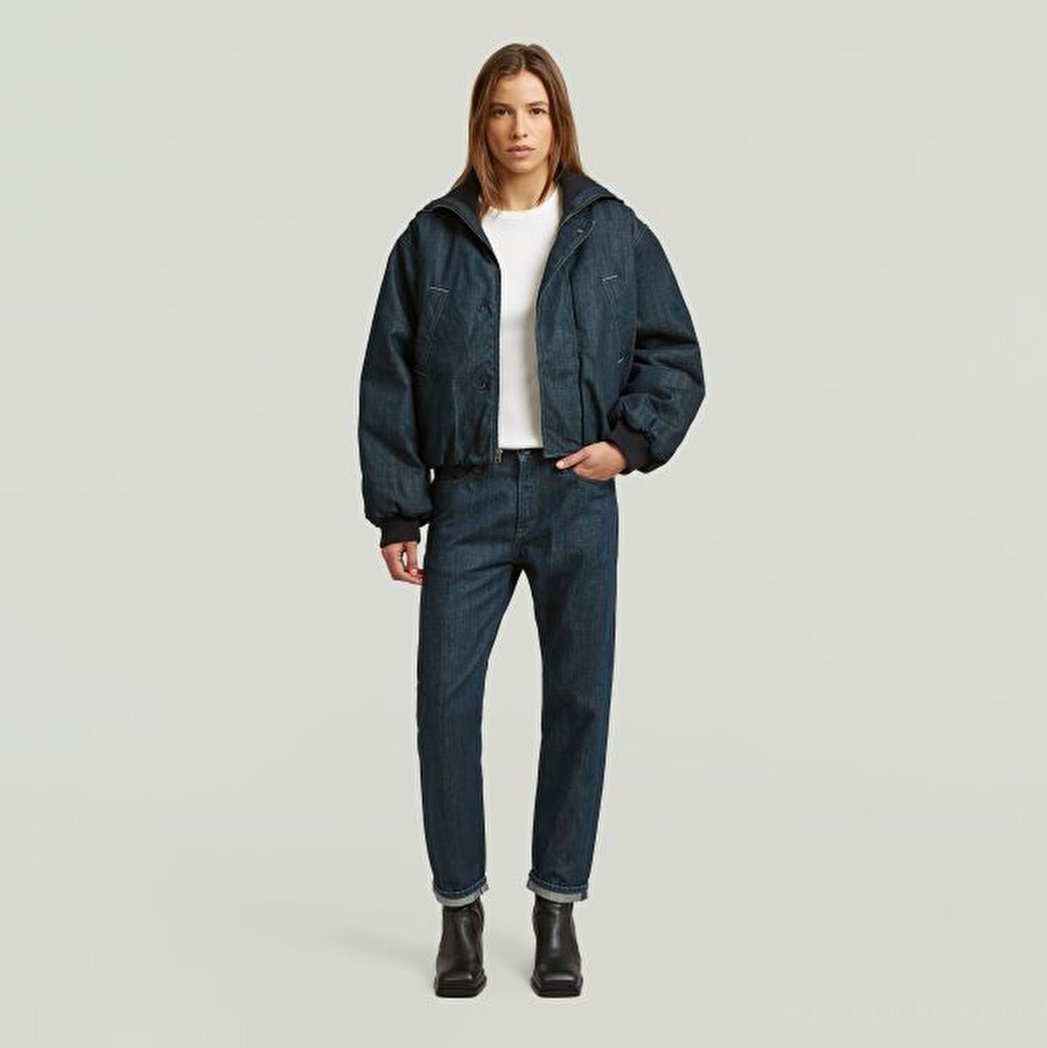 LACİVERT KADIN LOUX BOYFRİEND JEAN PANTOLON