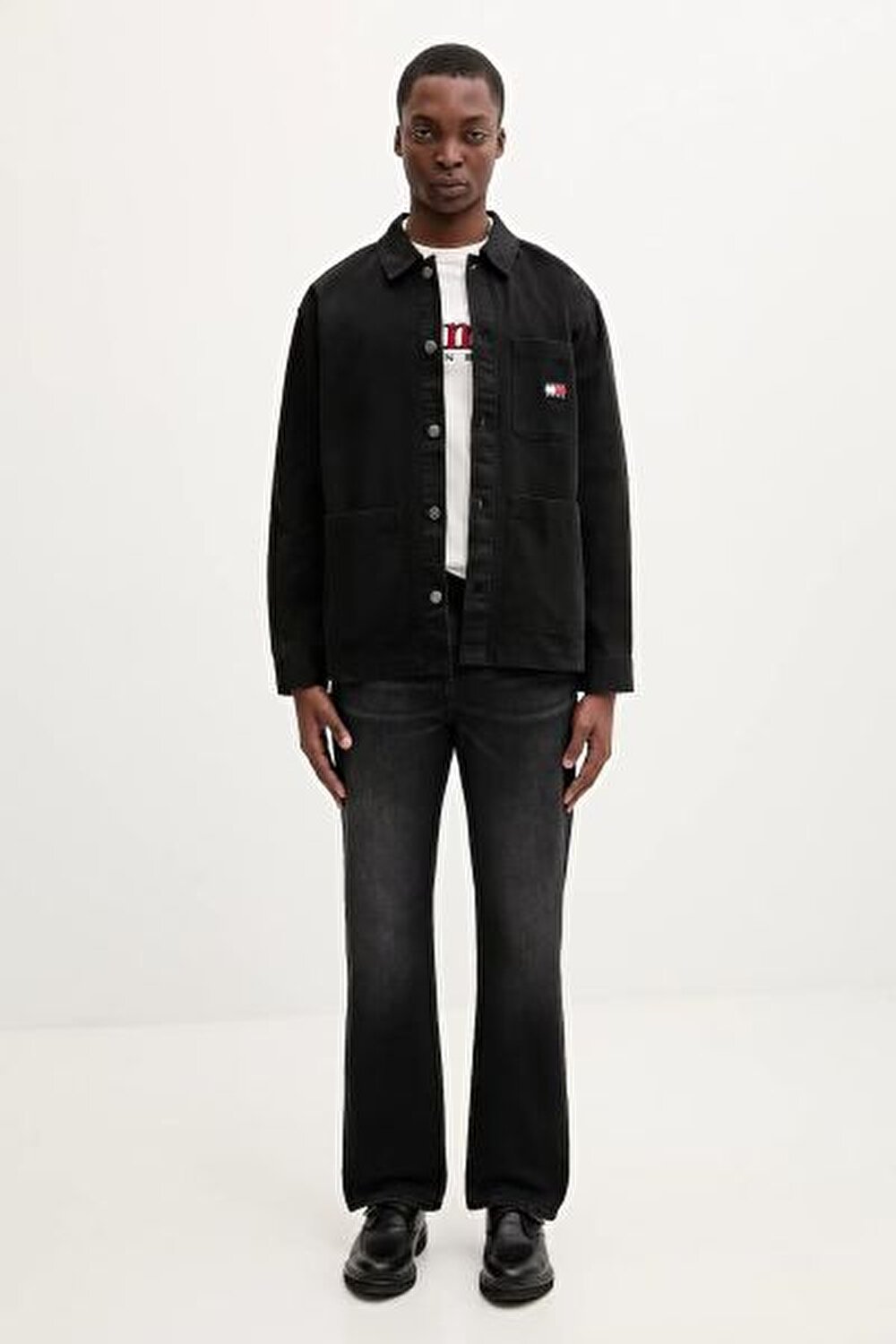 SİYAH LOGOLU ERKEK GÖMLEK