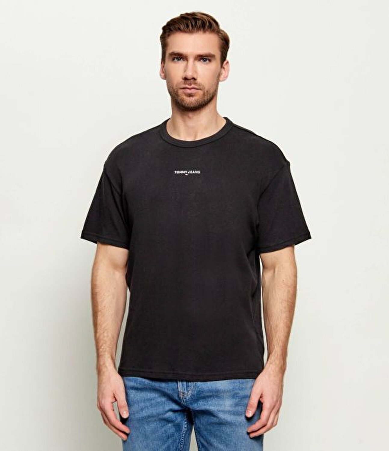 SİYAH LOGOLU ERKEK T-SHIRT