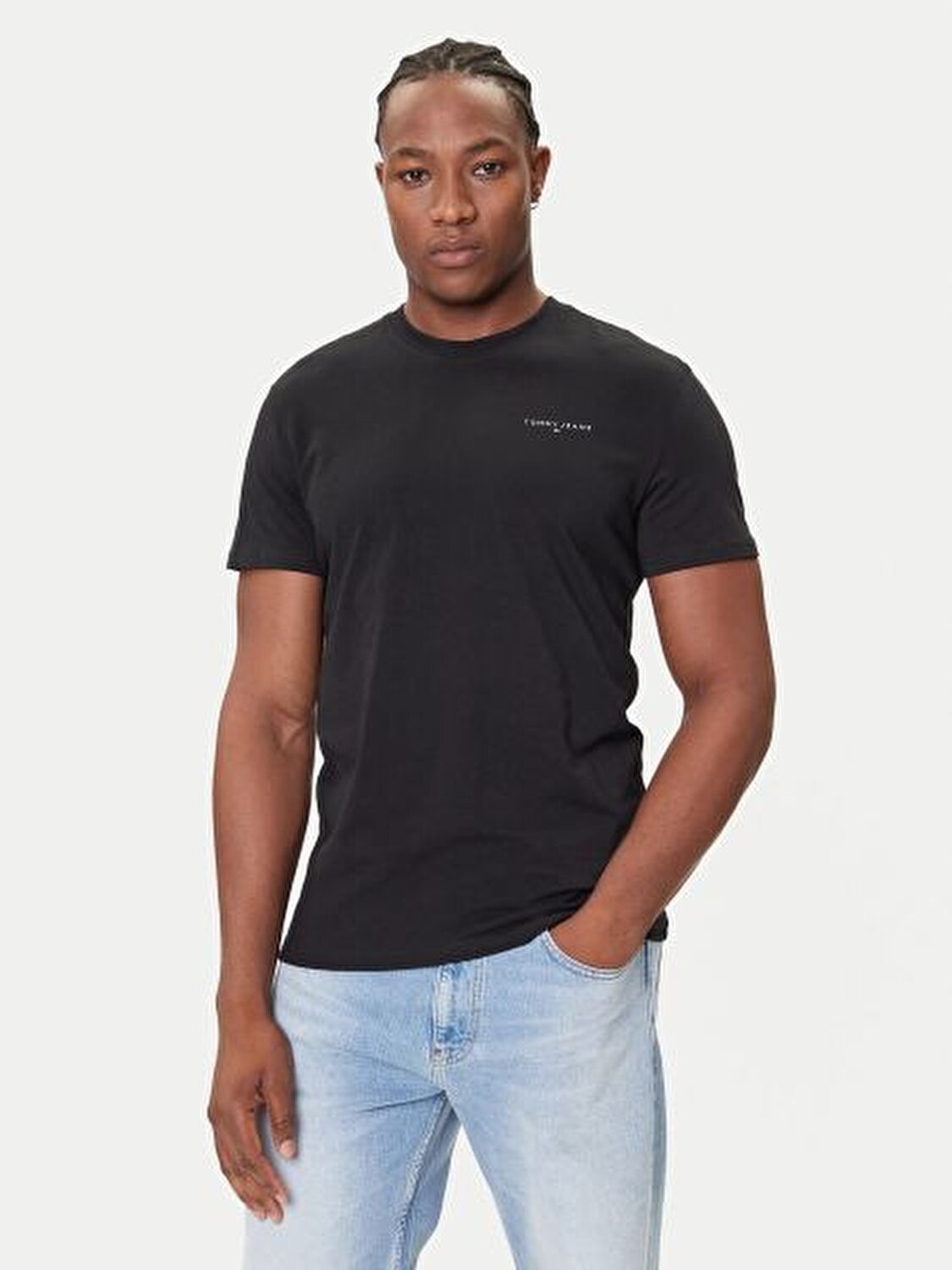 SİYAH LOGOLU ERKEK T-SHIRT