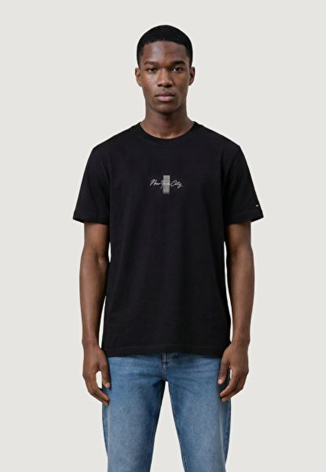 SİYAH BASKILI ERKEK T-SHIRT