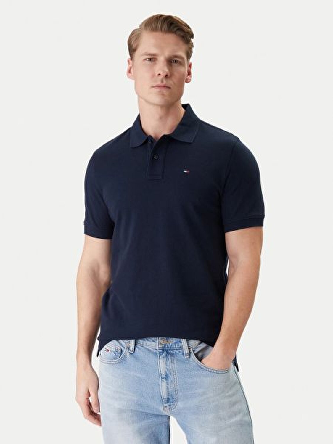 MAVİ LOGOLU ERKEK POLO T-SHIRT